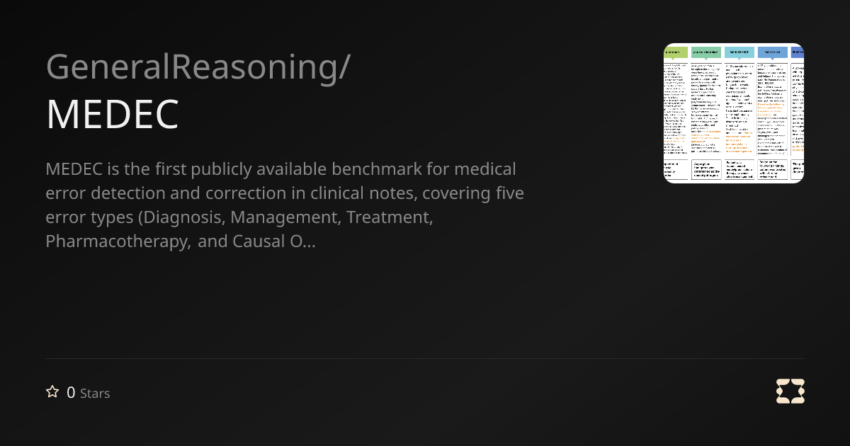 GeneralReasoning/MEDEC | OpenReward